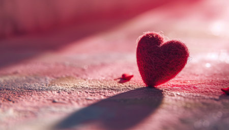 Red heart on a pink background. Valentine's Day.の素材