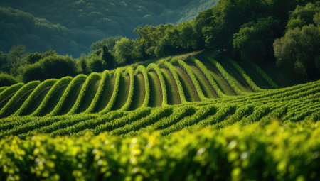 Vineyards in the Chianti region, Tuscany, Italyの素材