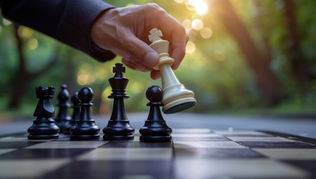Chess game concept of business ideas and competition and strategy ideas.の素材