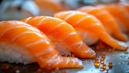 Salmon nigiri sushi japanese food styleの素材