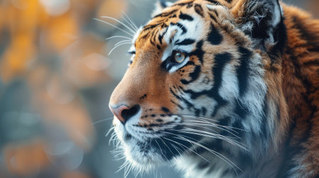 Close up Portrait of Siberian Tiger in Natural Habitatの素材