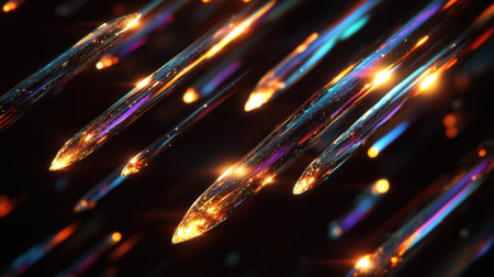 Abstract background with glowing crystals, digital art. Concepts technology, energy, future.の素材
