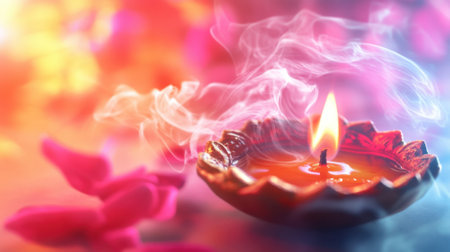 Diwali festival of lights celebration background. Concept of hope, prosperity and new beginnings.の素材