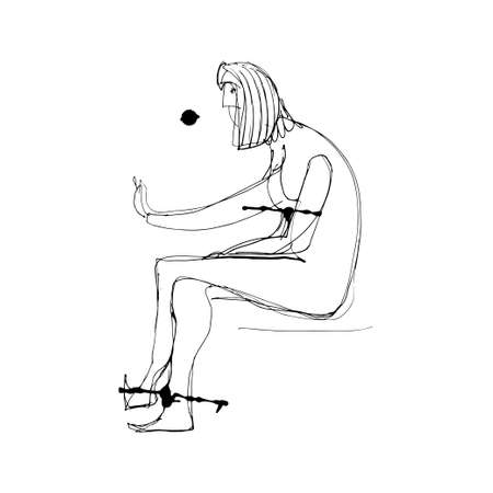 sketch of a girlのイラスト素材