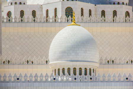 A close up of the Sheikh Zayed Mosque in Abu Dhabi, United Arab Emiratesのeditorial素材