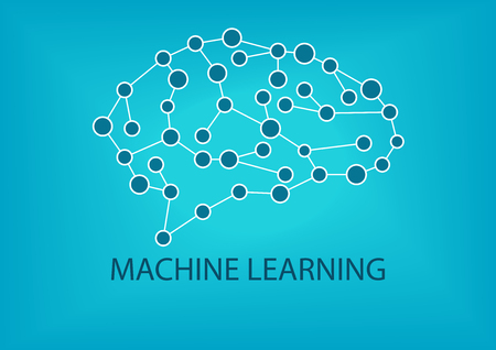 Machine learning concept. Vector illustration of Neural Network.のイラスト素材