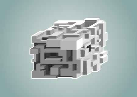 Complexity concept with isolated 3D cube as vector illustrationのイラスト素材