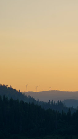 Electricity wind generator at the top of mountain