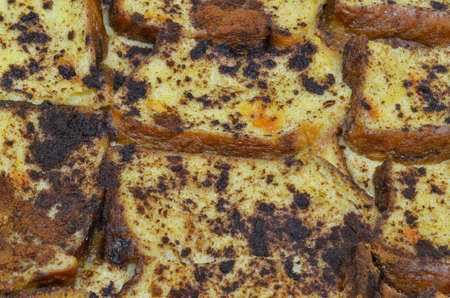 bread pudding desssert close upの写真素材