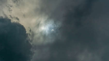 The view of Solar Eclipse 2019 from Kuala Lumpur, Malaysia. The annularの写真素材
