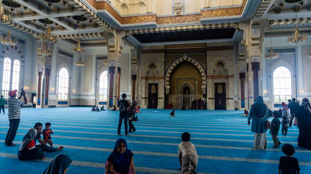 Sendayan, Malaysia - December 29, 2019: The interior design of Sri Sendayan Mosque Negeri Sembilan....