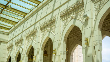 Sendayan, Malaysia - December 29, 2019: The interior design of Sri Sendayan Mosque Negeri Sembilan. New islamic culture and minimalist modern design concept.のeditorial素材