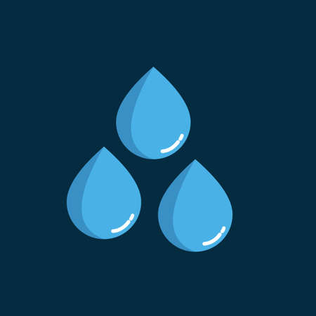 Water droplet patterns illustration on blue background. Droplet with shadow.のイラスト素材