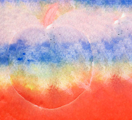 Watercolor hand painting illustration of colorful rainbow of  apple fruit, sketch drawing concept for abstract backgroundの写真素材