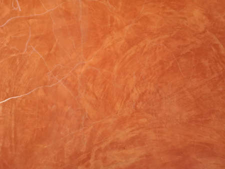 Red brown color painting with white scratch line on surface mortar concrete wall texture, abstract...