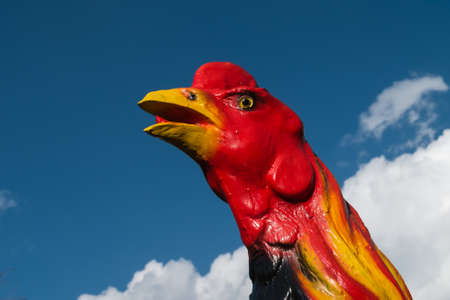 chicken artificial on sky backgroundの写真素材