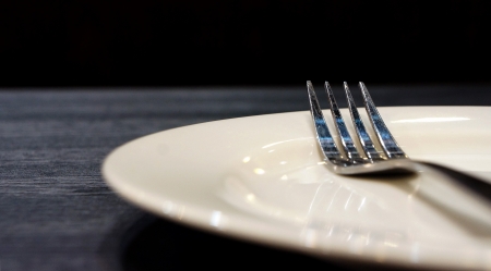fork and plateの写真素材