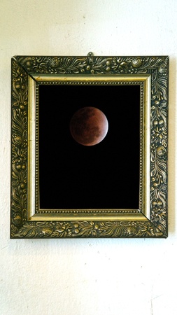 magic mirror with the moonの写真素材