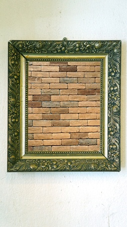 magic mirror with brick wallの写真素材