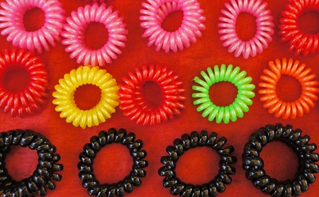 Colorful Spiral Elastic Hair Tiesの写真素材