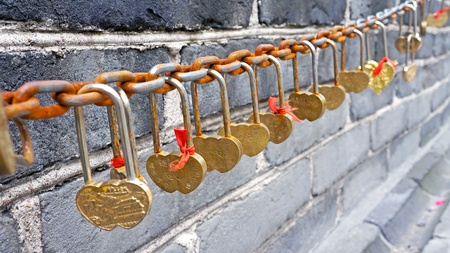Many Love locksの写真素材