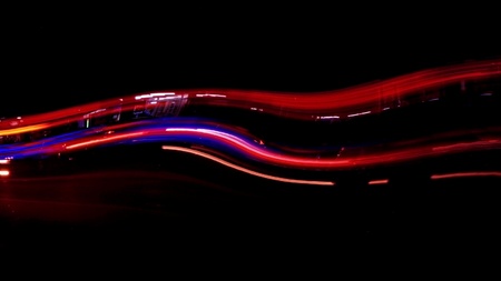 speed motion on night streetの写真素材