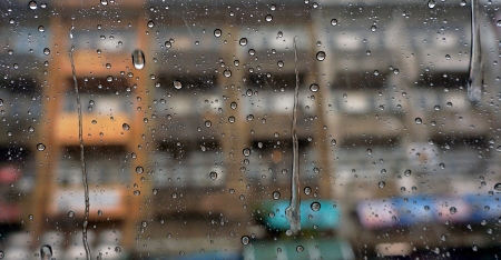 water drops on glassの写真素材