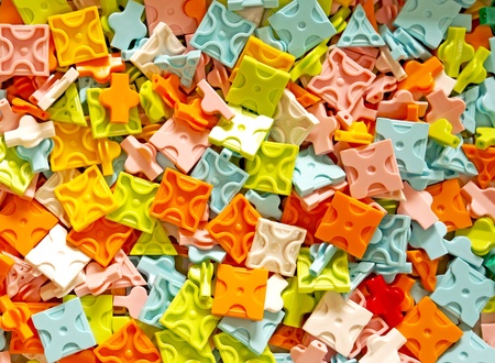 Plastic toy blocksの写真素材