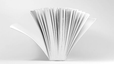 open book on white backgroundの写真素材