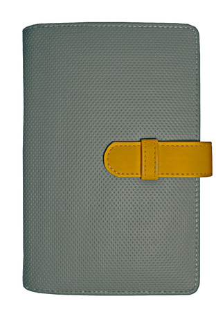 leather case notebook isolated on white backgroundの写真素材