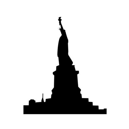 Statue Of Liberty Black Shadows Silhouetteの写真素材