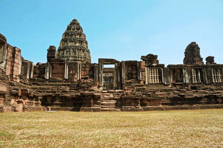 Pimai Castle, a historic and ancient castle in Thailandの写真素材