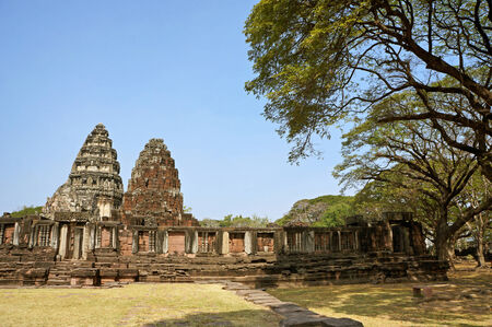 Pimai Castle, a historic and ancient castle in Thailandの写真素材