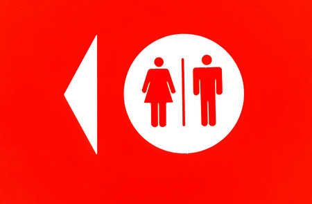 Toilet sign and direction with copy space