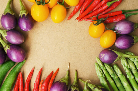 Colorful vegetable frameの写真素材