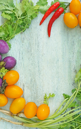 mixed vegetables borderの写真素材