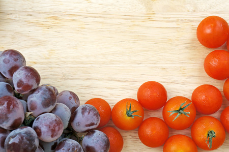 grape and tomato frameの写真素材