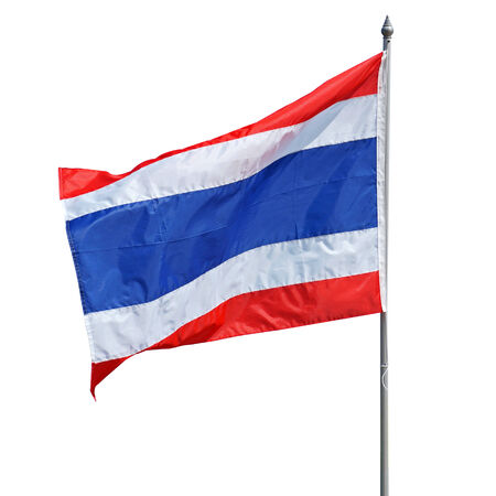 Flag of Thailand or siam, isolate on white backgroundの写真素材