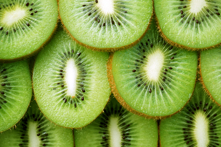 beautiful kiwi fruit slices backgroundの写真素材