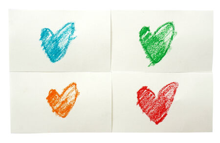 colorful heart love  Art crayon sketch paints の写真素材