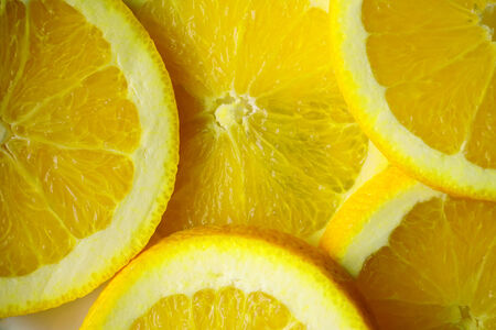 sliced lemon close upの写真素材