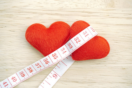 red heart with meter curling aroundの写真素材