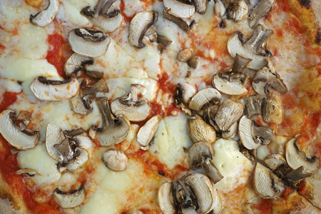 Pizza Close Up With Mushroomsの写真素材