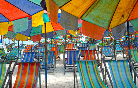 beach chairsの写真素材