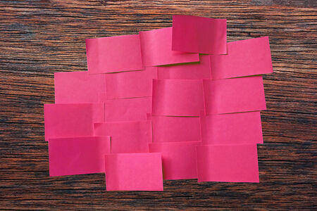 Sticky notes on wooden の写真素材
