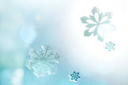 Winter Holiday Snow Background, Blue Bokeh.の写真素材