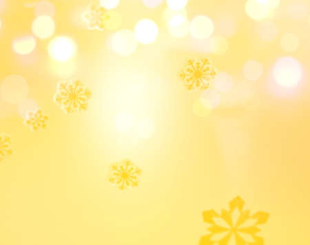 Snowflake on glitter yellow backgroundの写真素材