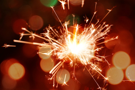 colorful christmas sparklerの写真素材
