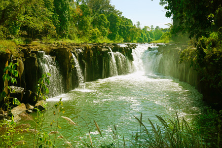 Tad-Pa Suam waterfall in Champasak province, Laosの写真素材