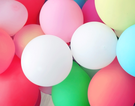 Colorful many balloons for backgroundの写真素材